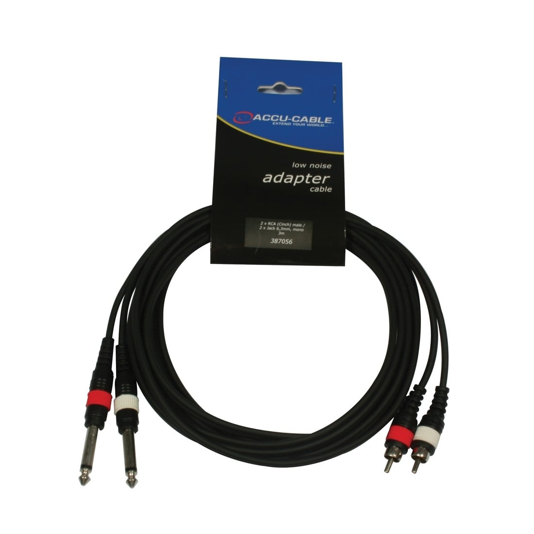 Adattatore cavo AC-2R-2J6M/3 2x RCA m to 2x 6,3 jack mono