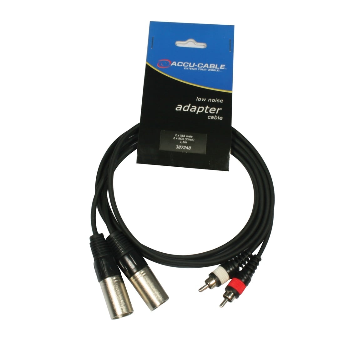 Cavo adattatore AC-2XM-2RM/1,5 2x XLR maschio/2 x RCA 1,5m