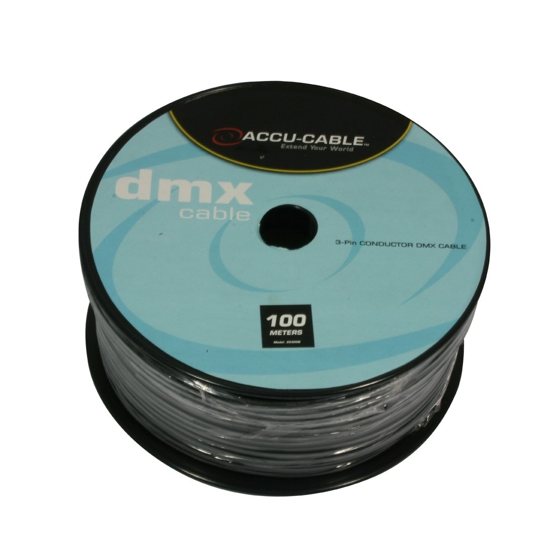 Cavo DMX 110 ohm AC-DMX3/100 3 poli nero su bobina da 100 m