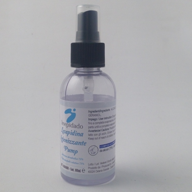 Spray igienizzante mani 100ml alcool 75% virus e batteri