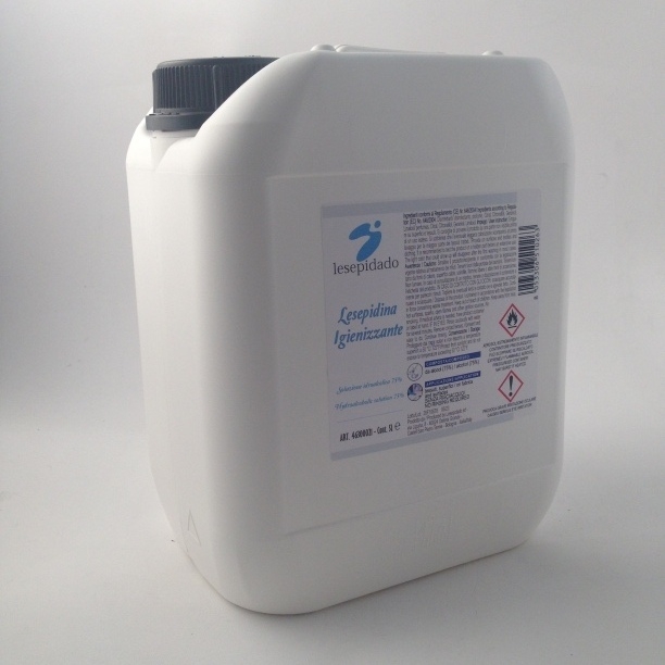 Ricarica spray igienizzante tessuti e superfici fustino 5L alcool 75% virus e batteri
