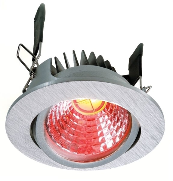 Faretto ad incasso orientabile COB 68 8W RGB scocca alluminio spazzolato