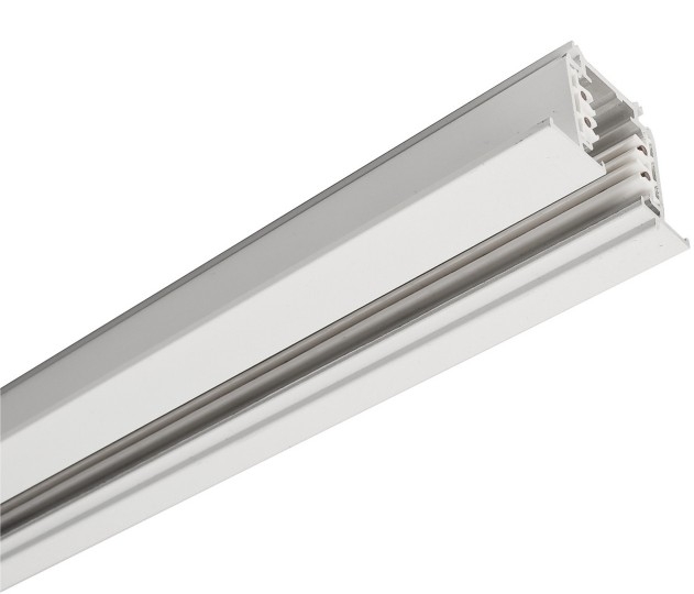 Binario in alluminio elettrificato trifase da incasso 2m bianco