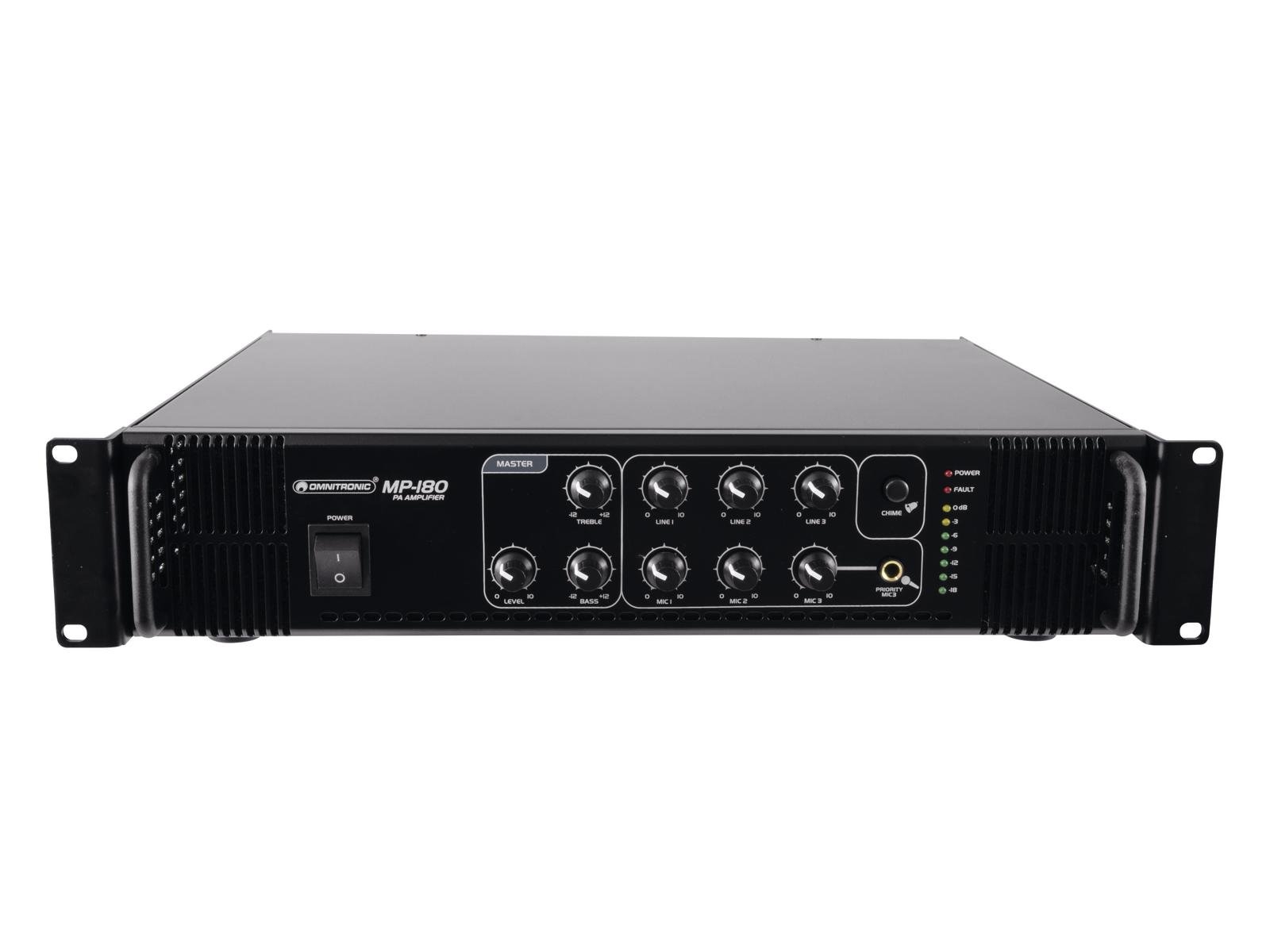 AMPLIFICATORE MP-180 PA 180W 100V RACK 2U