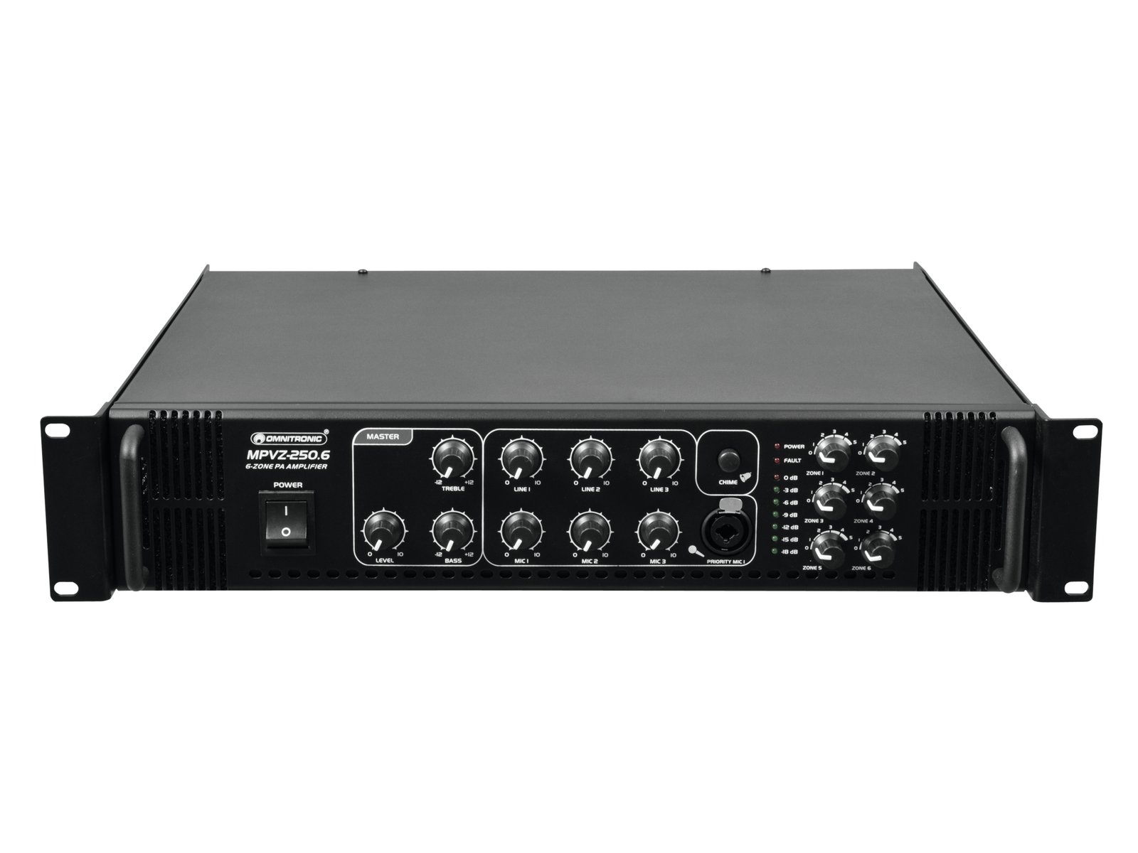 AMPLI MPVZ-120 OMNITRONIC 6Z, 120W 70V,100V 4-16ohm MP3,SD,USB,CHIME