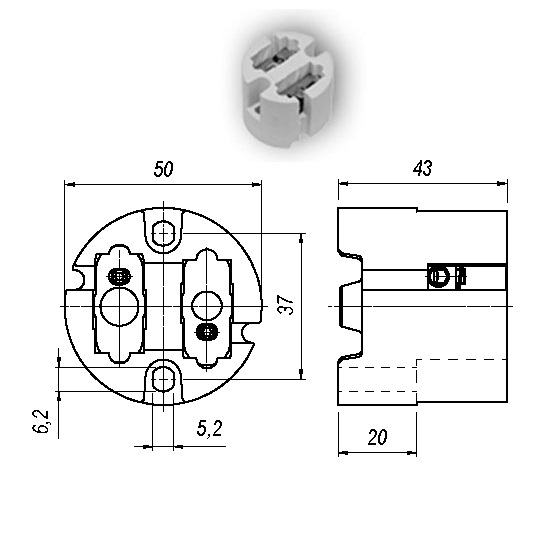 Portalampada in ceramica GY22