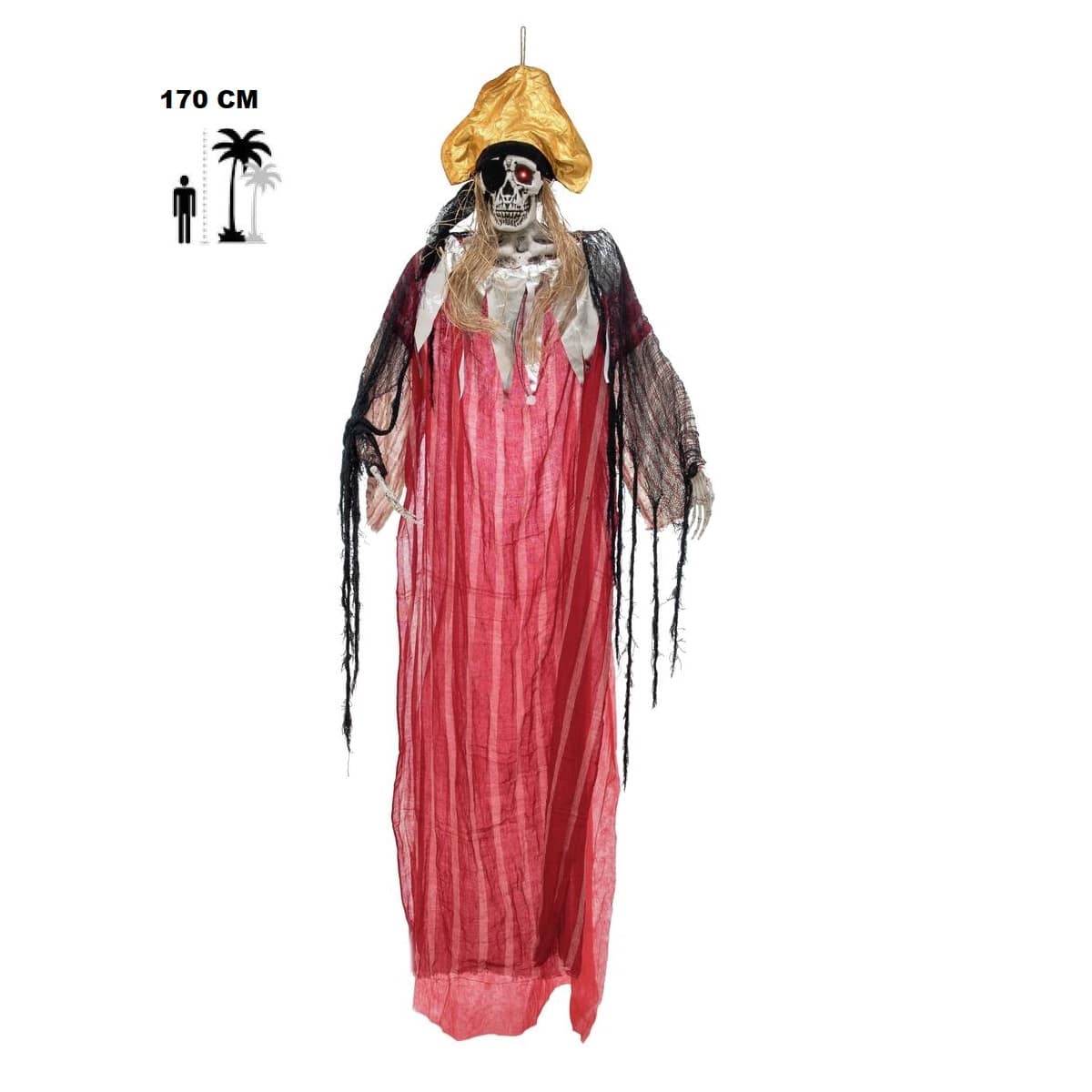 Figura animata pirata halloween h 170 cm