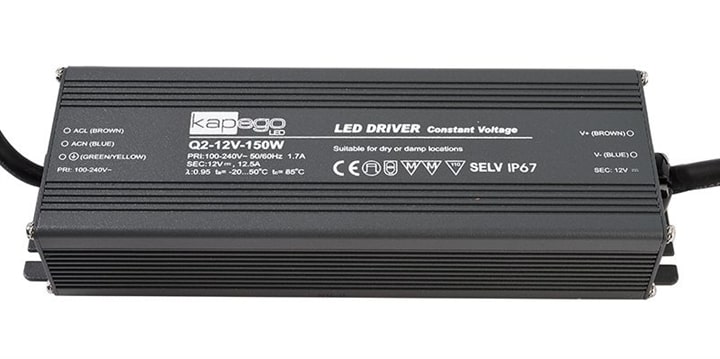 Alimentatore Q2 IP67 150W 12V DC