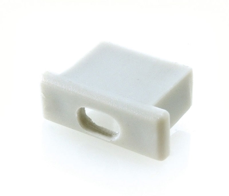 Tappo di chiusura con uscita cavo per profilo micro, bianco