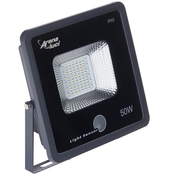 Proiettore led CRONO 50W 230V IP65 4000K nero con sensore crepuscolare