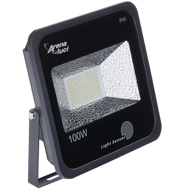 Proiettore led CRONO 100W 230V IP65 3000K nero con sensore crepuscolare