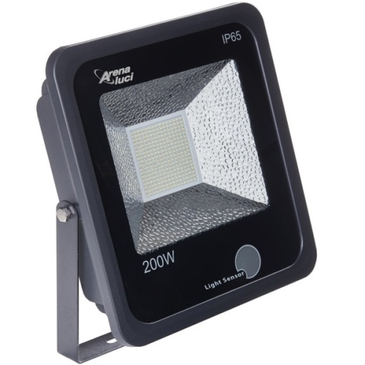 Proiettore led CRONO 200W 230V IP65 4000K nero con sensore crepuscolare