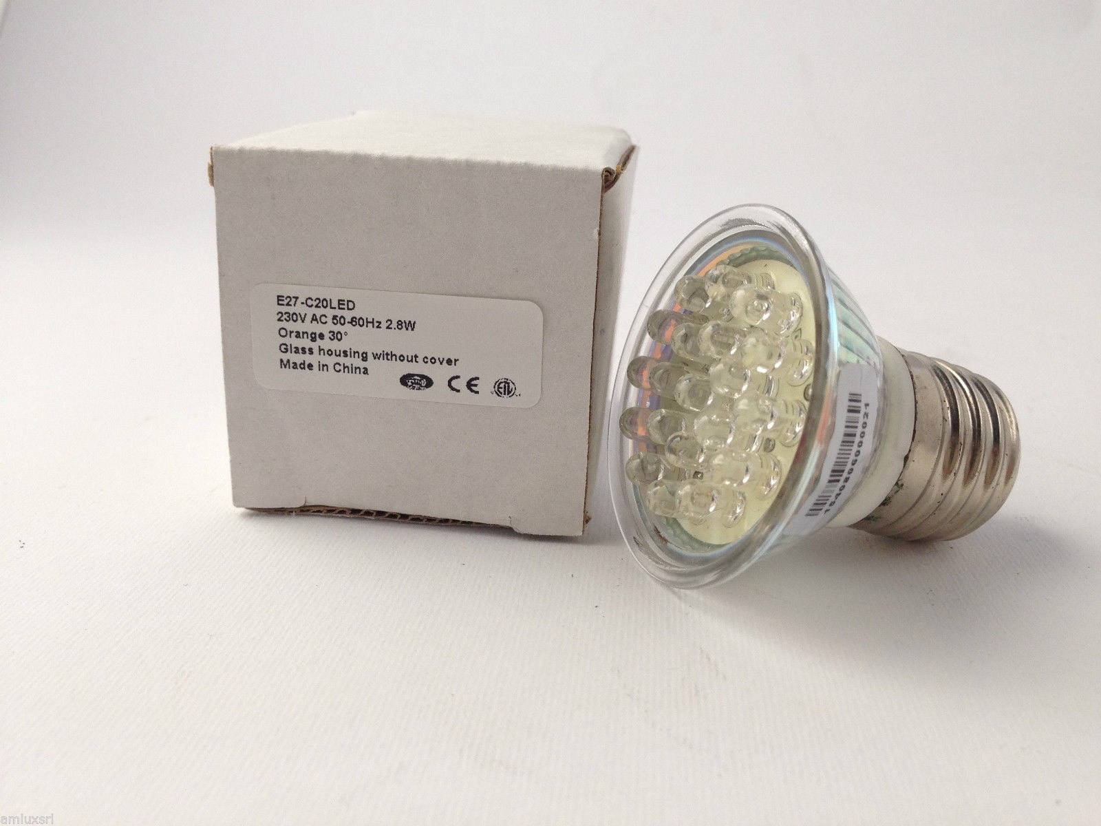 DICROICA LED E27 230V 20 LED CORTA ARANCIO 30°