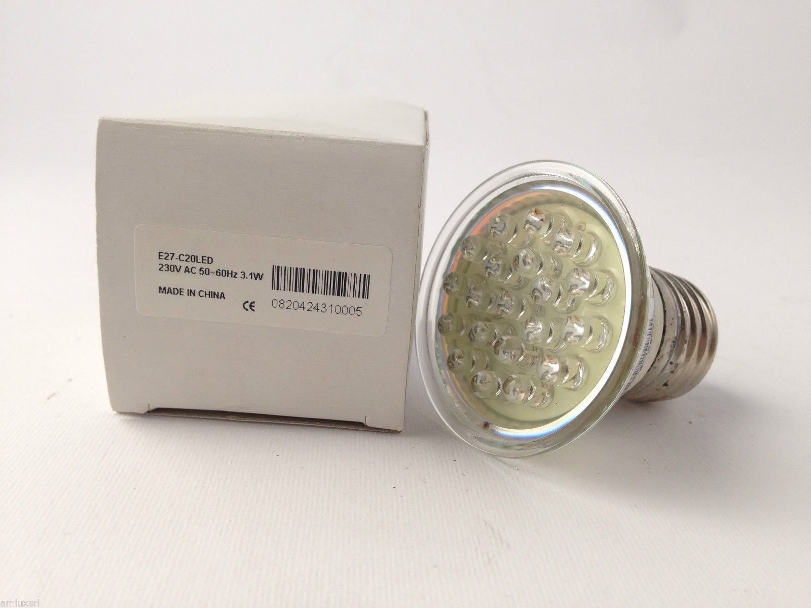 DICROICA LED E27 230V 20 LED CORTA GIALLO 30°