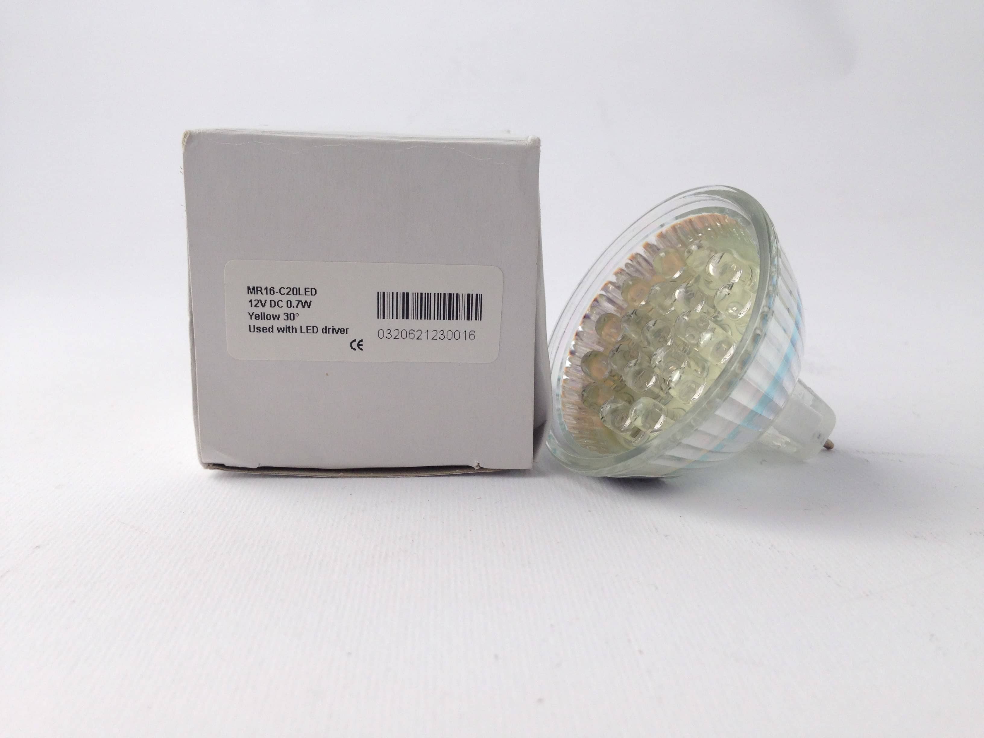 DICROICA LED MR16 GU5,3 12V 20 LED GIALLO 30°