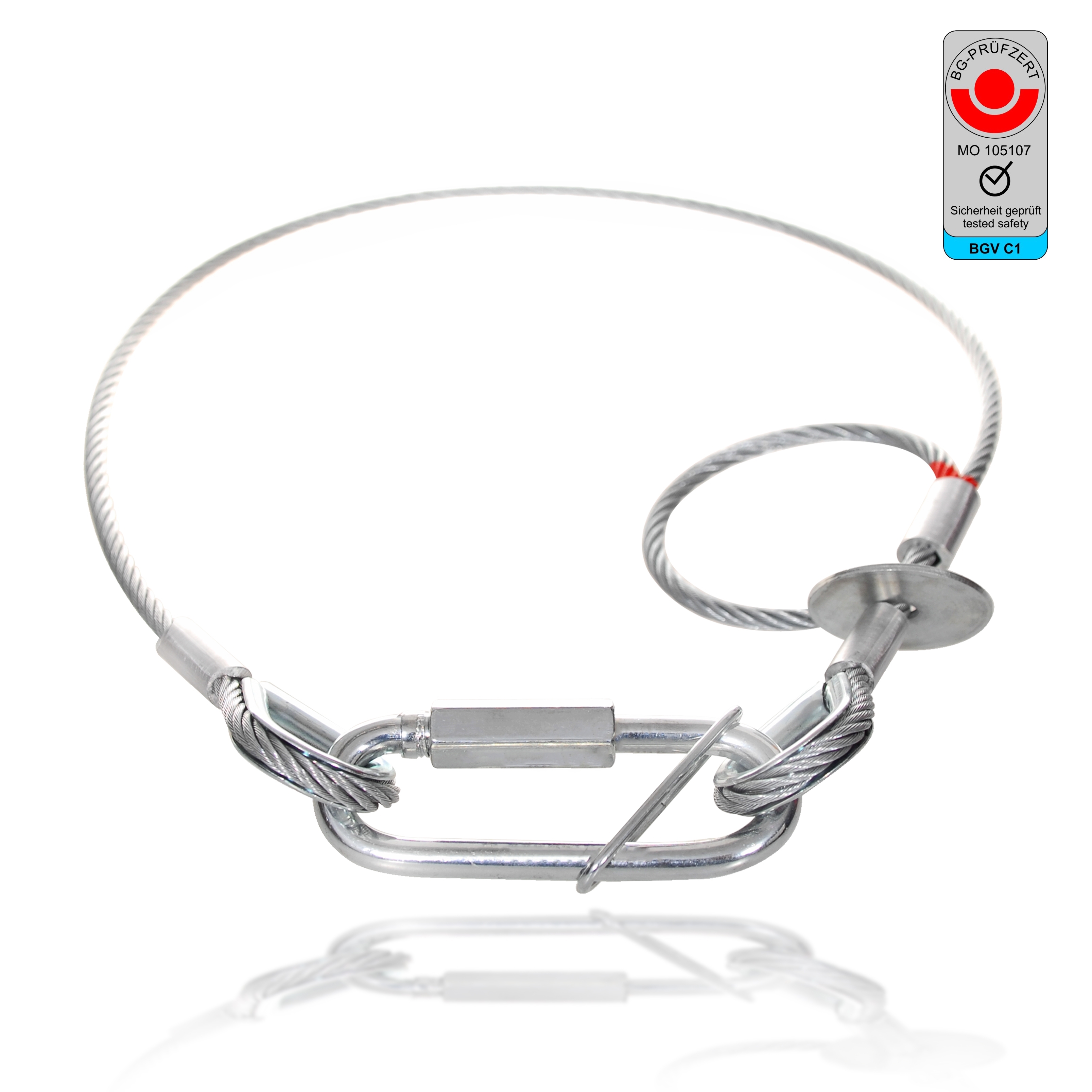Cavo di sicurezza Saveking &oslash;4mm 60 cm 40 Kg DGUV grigio
