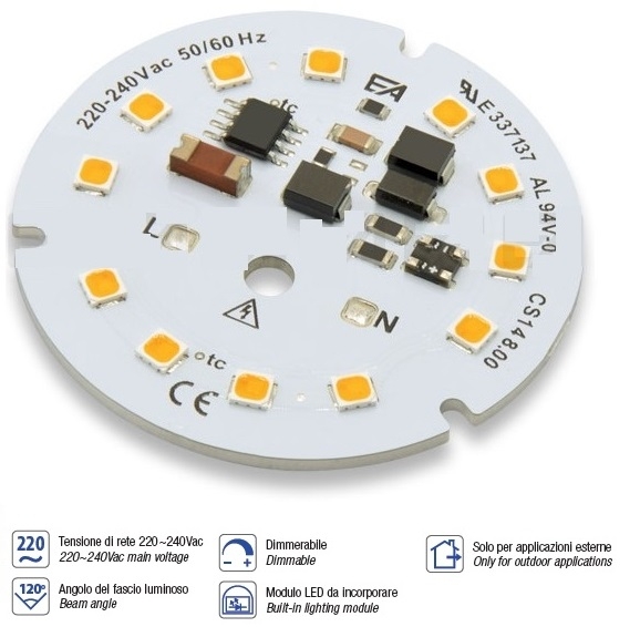 Circuito led su basetta in alluminio 8W 240V