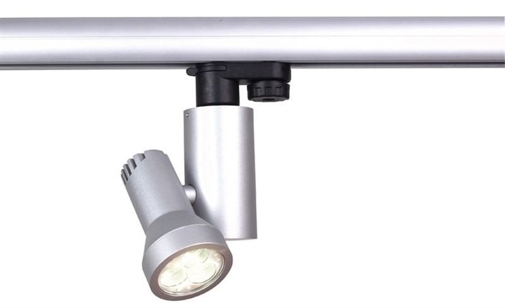 Faretto Brazo per binario 3 fasi 230V/440V, argento