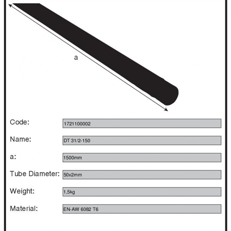 Traliccio a tubo 150 cm DT 31/2-150