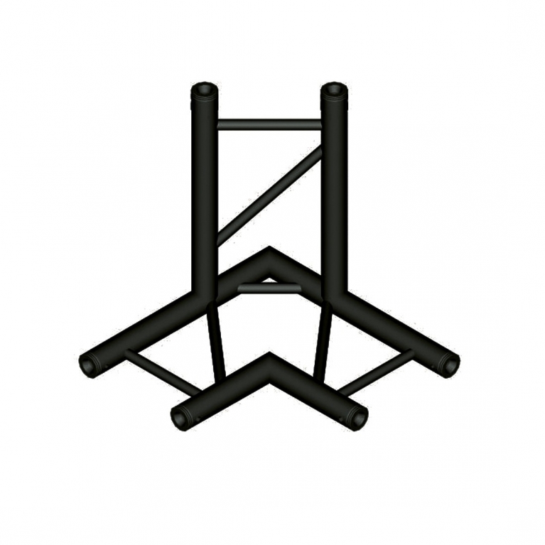 Angolo a 3 vie 90° orizzontale DT 32/2-C31H-LD90 nero