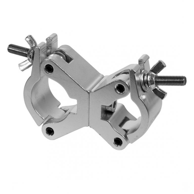 Gancio doppio BIG PRO Swivel Clamp 750kg ø60-50 mm argento