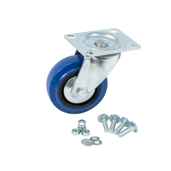 Ruota blu no freno incl. Set viti 100mm