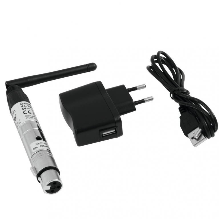 Set QuickDMX 1x radio trasmettitore 2.4 GHz + 2 ricevitori