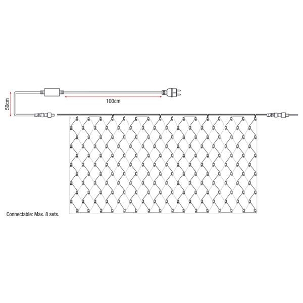 Rete di luce Net Light WW 540 led 400x200 cm collegabile