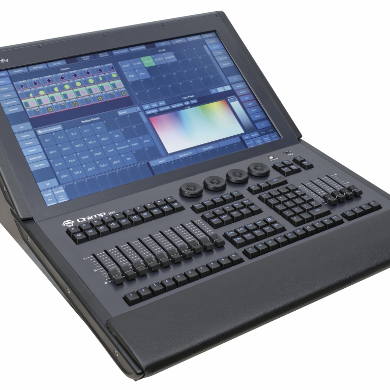 Controller luci DMX con 4 universi e monitor Infinity Chimp 300
