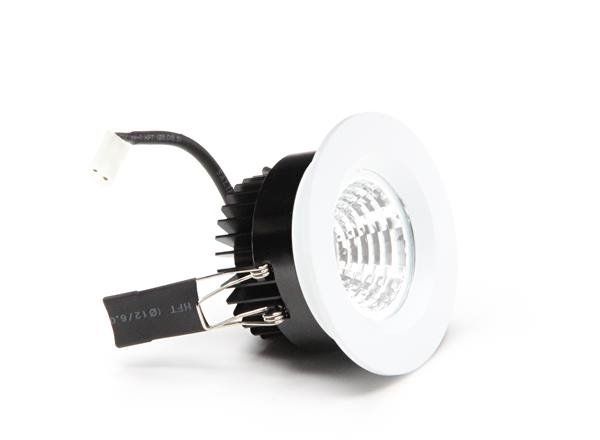 Faretto fisso ad incasso COB 8W con scocca bianca a luce calda 2700 K