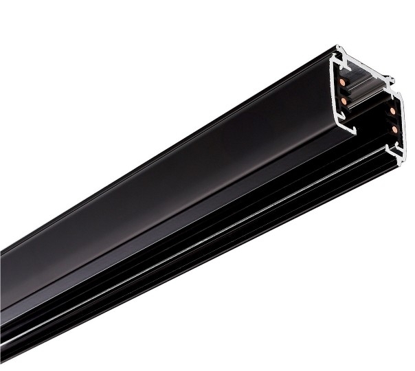 Binario in alluminio elettrificato quadrato 2m nero