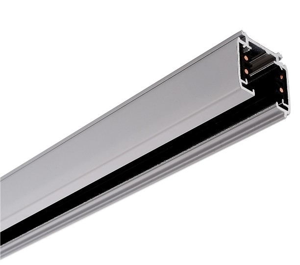 Binario in alluminio elettrificato quadrato 1m grigio