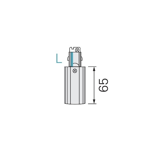Alimentazione sinistra per binario elettrificato trifase quadrato nero