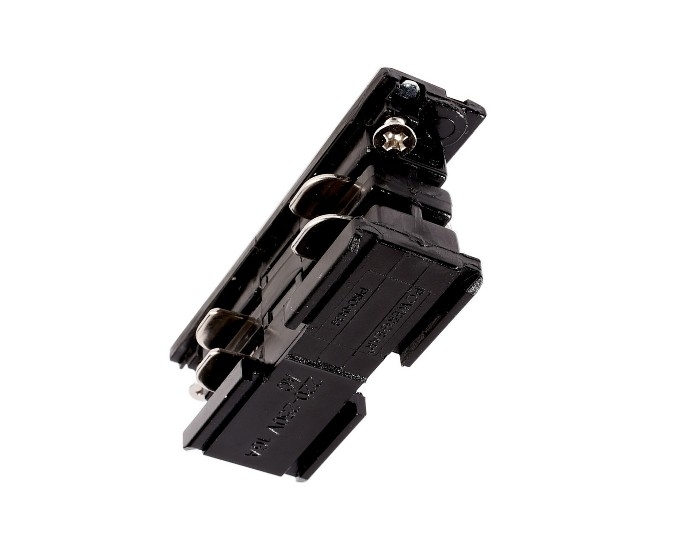 Connettore elettrico per binario trifase nero