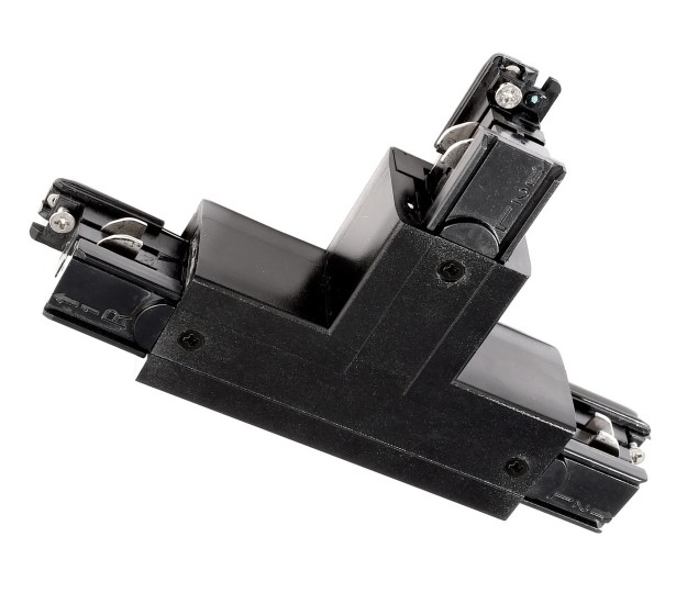 Connettore a T sinistra-sinistra-destra nero con meccanisco di scambio