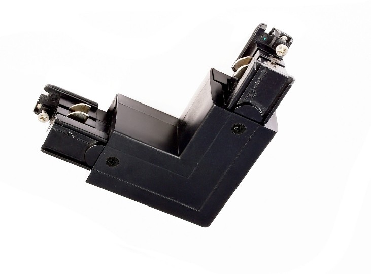 Connettore a L sinistra-destra nero con meccanisco di scambio