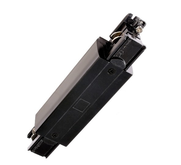 Giunto centrale con alimentazione per binario trifase nero