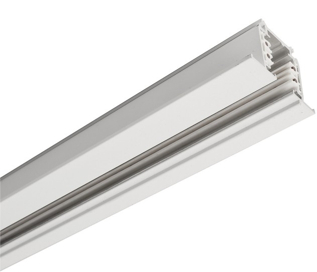 Binario in alluminio elettrificato trifase da incasso 2m bianco