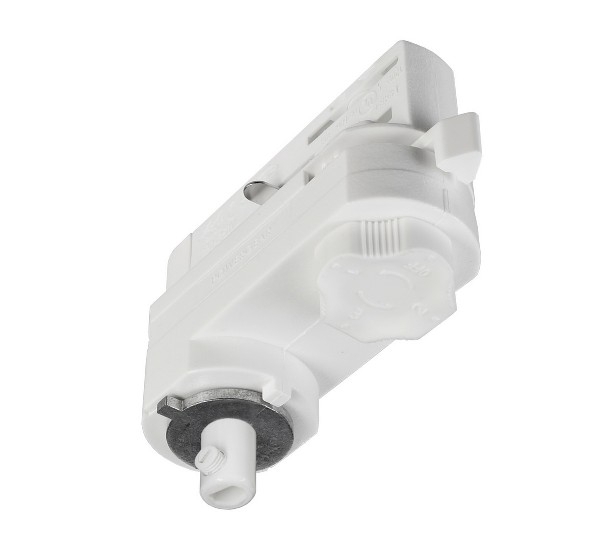 Adattatore elettromeccanico bianco per binario elettrificato trifase max 10A max 10Kg