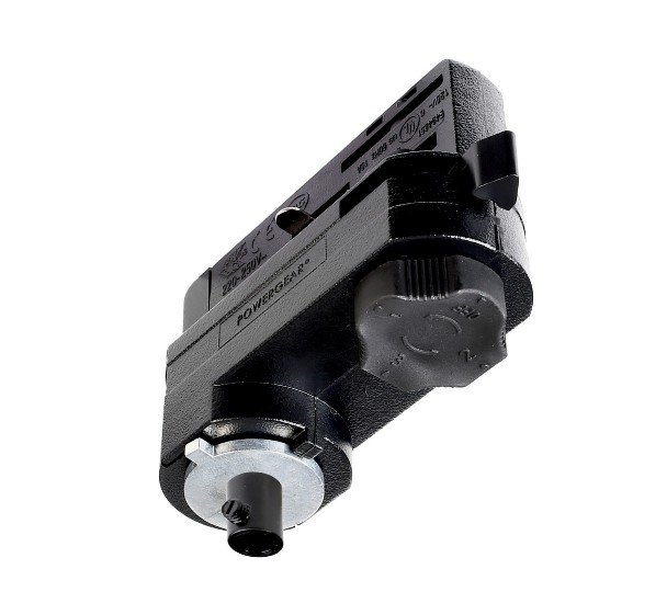 Adattatore elettromeccanico nero per binario elettrificato trifase max 10A max 10Kg