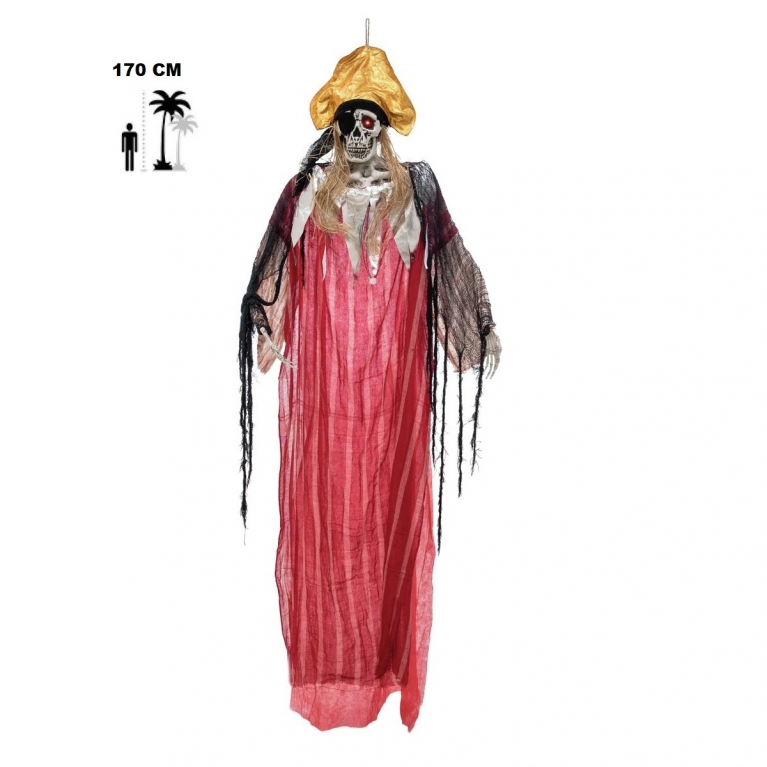 Figura animata pirata halloween h 170 cm