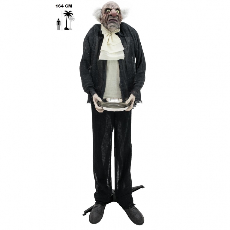 Figura Zeraktor maggiordomo zombie h 164 cm horror halloween