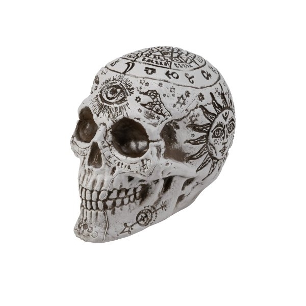 Teschio di Halloween con incisioni mistiche