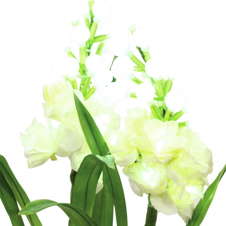 Decorazione con rami di Arum bianco artificiale con led 85 cm