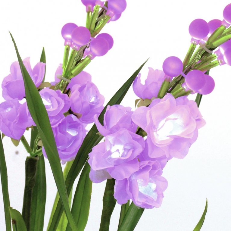 Decorazione con rami di Arum rosa artificiale con led 85 cm