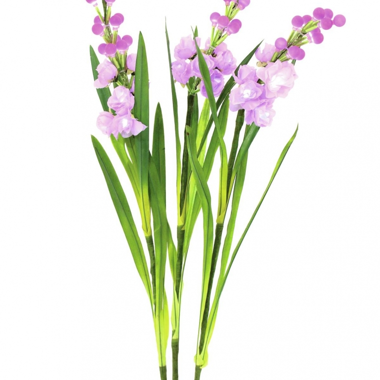 Decorazione con rami di Arum rosa artificiale con led 85 cm