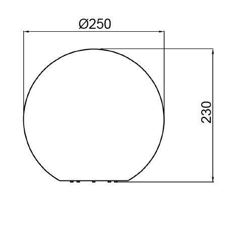 Lampada sferica da pavimento ø 25 cm IP44