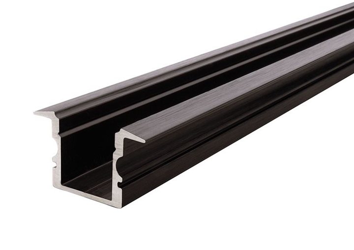 Profilo alluminio incasso alto T ET-02-10 nero opaco 2 m strisce led 11mm