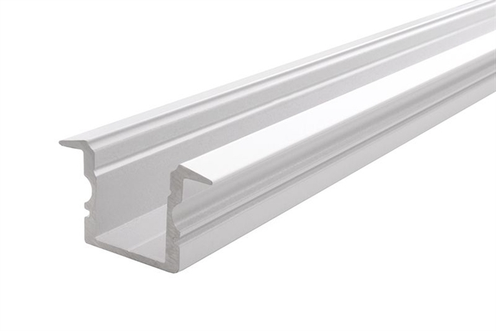 Profilo alluminio incasso alto T ET-02-10 bianco opaco 2 m strisce led 11mm