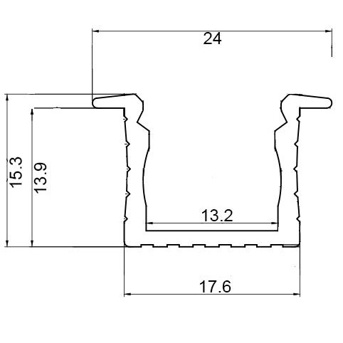 KIT Profilo da incasso grigio semi opale 2m